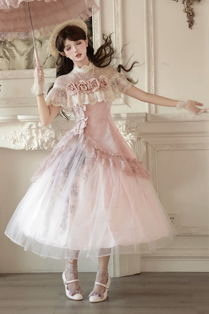 スイートピンクローズエレガントロリータセット