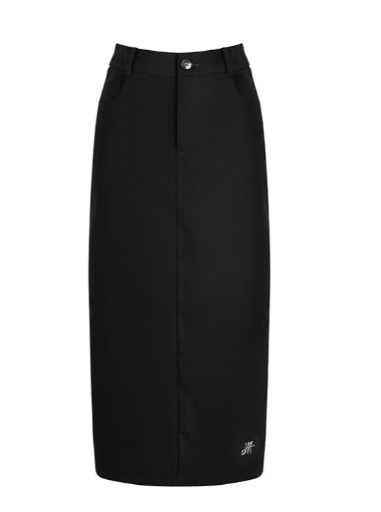 One Point Logo Tight Long Skirt