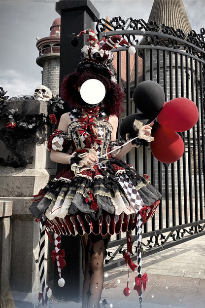 【12月26日予約締切】サーカスクイーンブラックアンドレッドロリータピエロドレス＋フルセットA/B