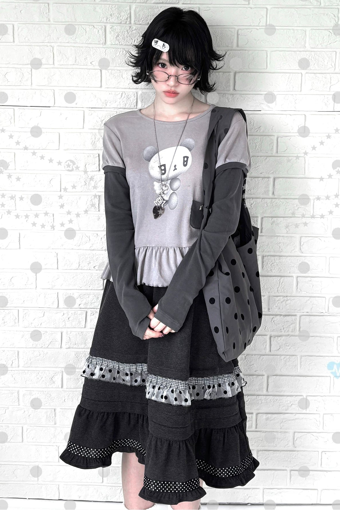 Angel Bear Top + Flare Skirt