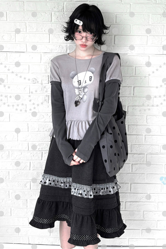 Angel Bear Top + Flare Skirt