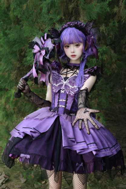 [Reservation deadline on October 15] Purple Butterfly Witch Dress Complete Set