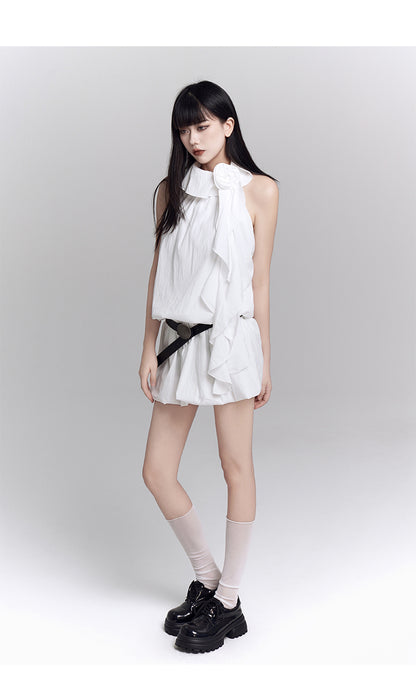 Mode Pure White Sleeveless Dress