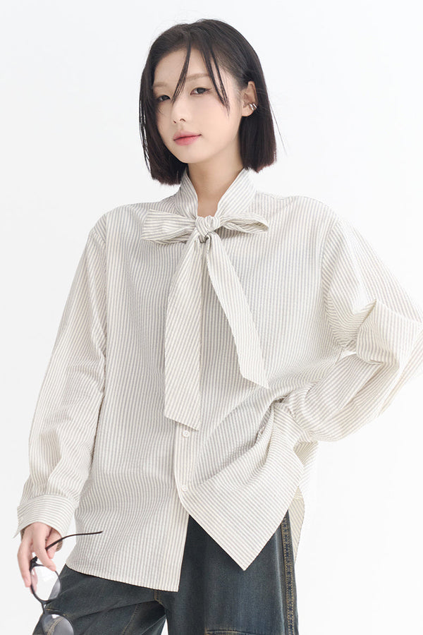 Relaxed Fit Tie Detail Shirt