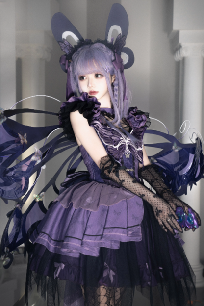 [Reservation deadline on October 15] Purple Butterfly Witch Dress Complete Set