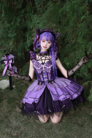 [Reservation deadline on October 15] Purple Butterfly Witch Dress Complete Set