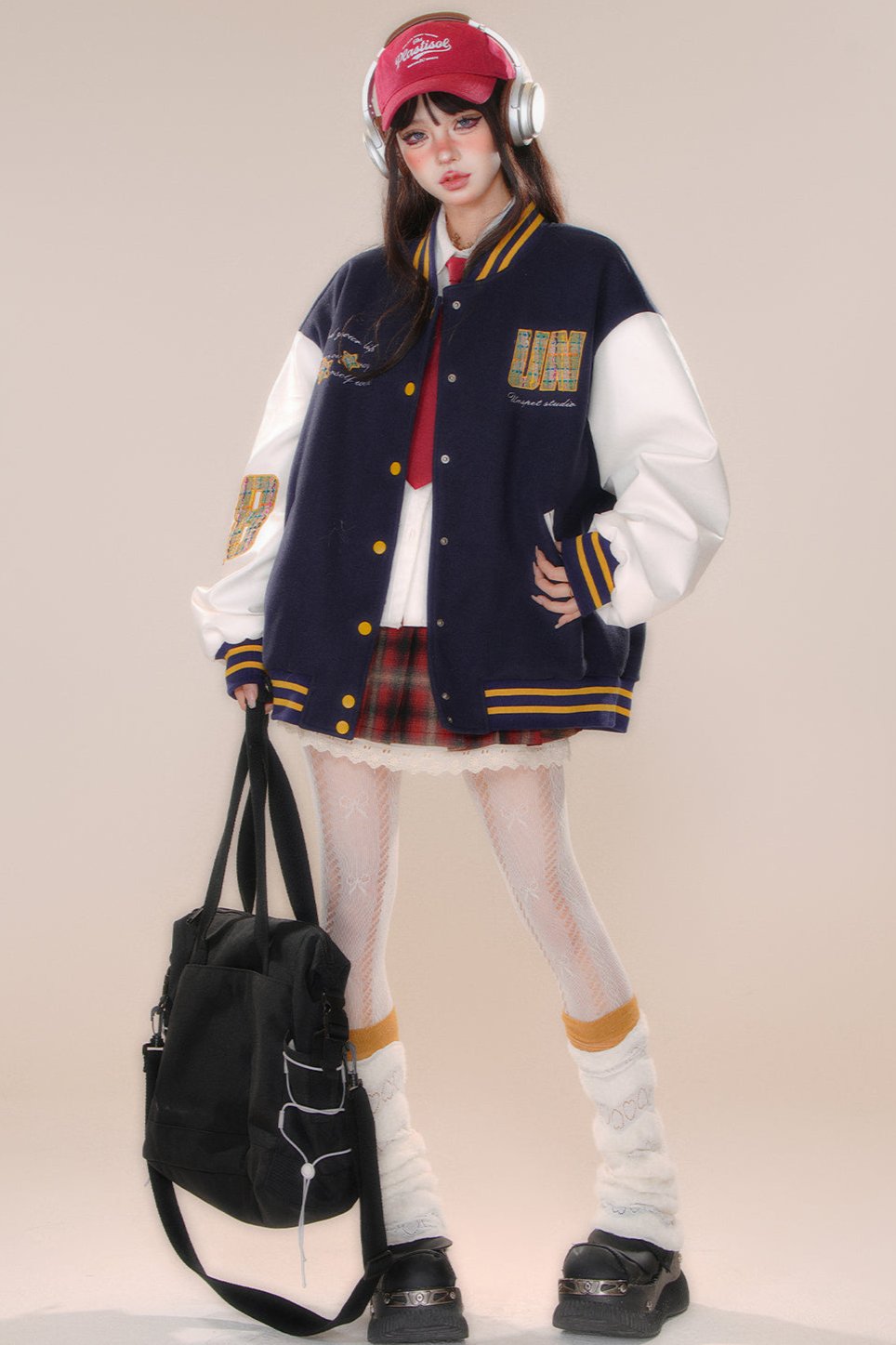 Over -size baseball club jacket