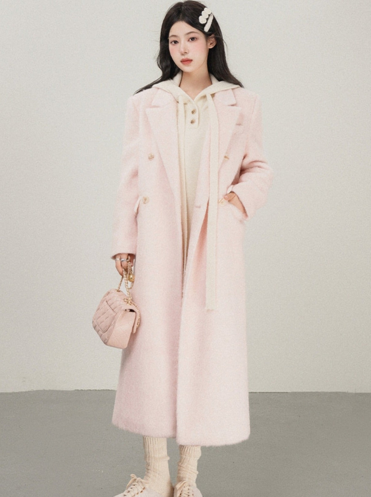 Sweet girly long wool coat