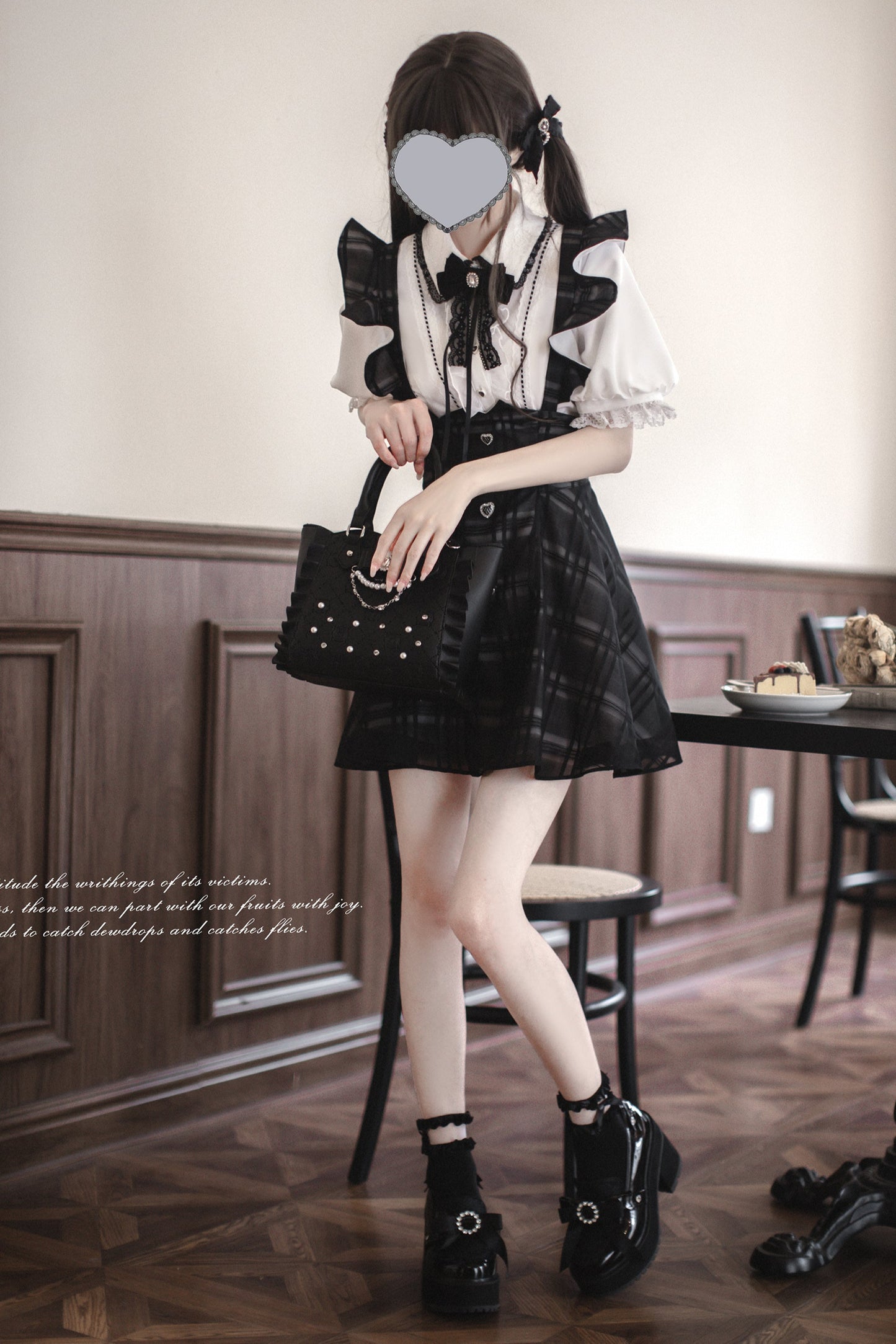 【予約商品】地雷ブラウス+サスペンダースカート