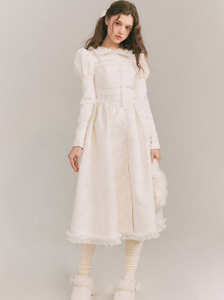 Puff Sleeve Lacre Lace Dress