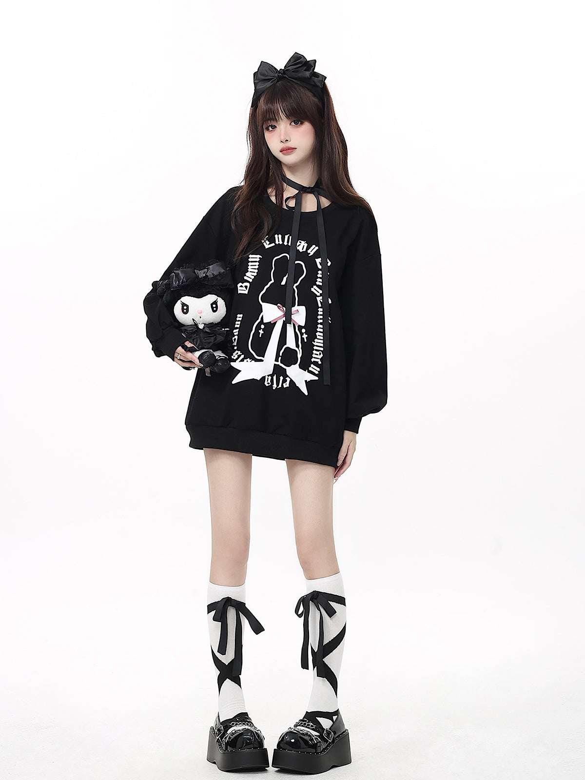 Ribbon Rabbit Gothic Logo Sweatshirt