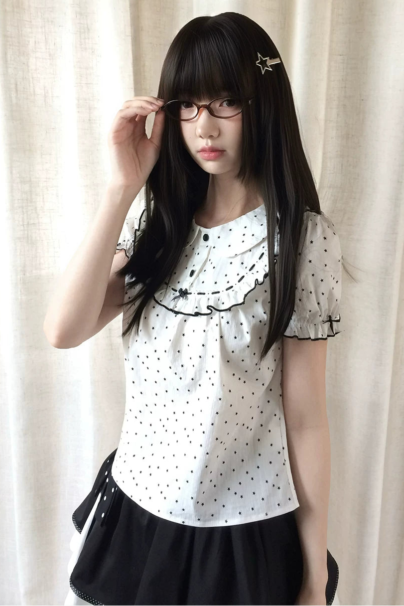 ポルカドットドールトップス+スカート