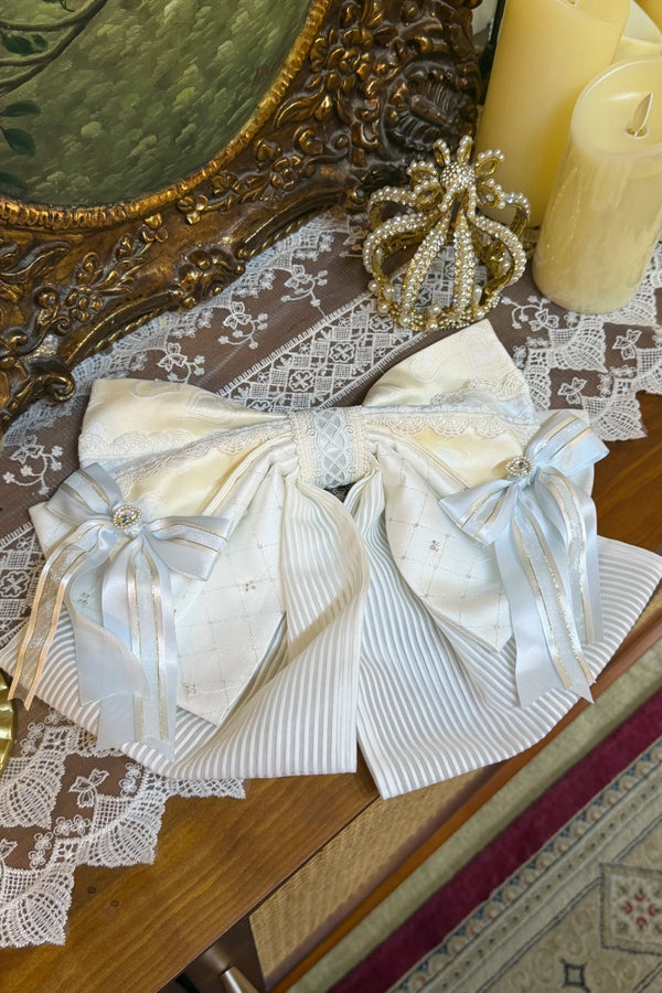 【8月1日予約締切】ブルー×ホワイトスイートロリータフローラルシリーズアクセサリー（ボンネット＋ベール・ヘアバンド＋ベール・サッシュリボン・リストカフス・バックリボン・フラワーサークルアクセサリー）