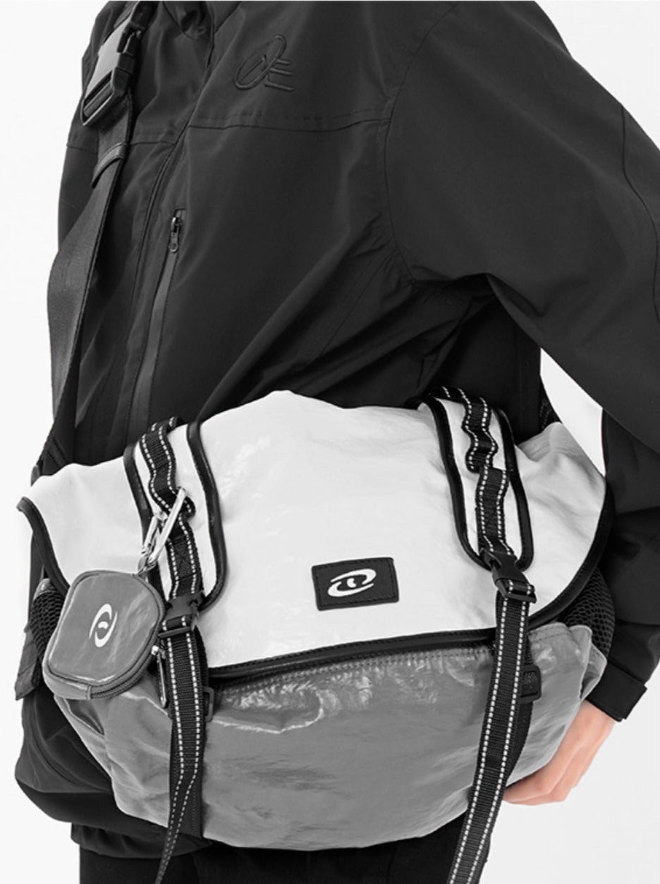 Buckle flap messenger bag with zip case