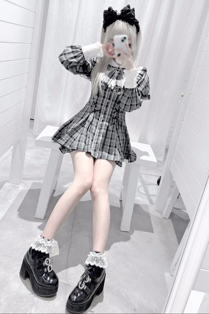 【1月20日予約締切】リボンフリルカラーケープレースアップドレスセットアップ