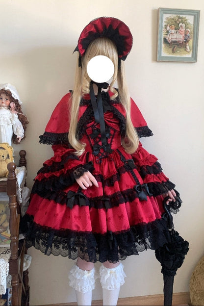 [Scadenza prenotazione 13 febbraio] Set abito con mantello rosso e nero