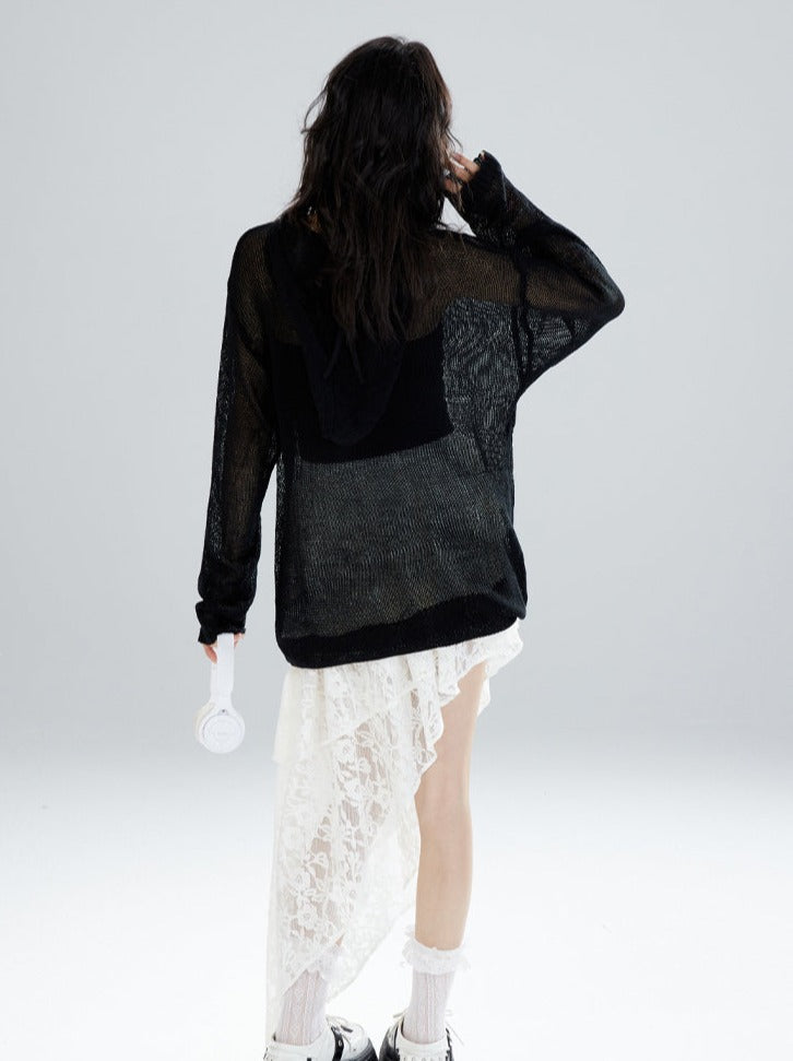 Lace Pure White Asymmetrical Skirt