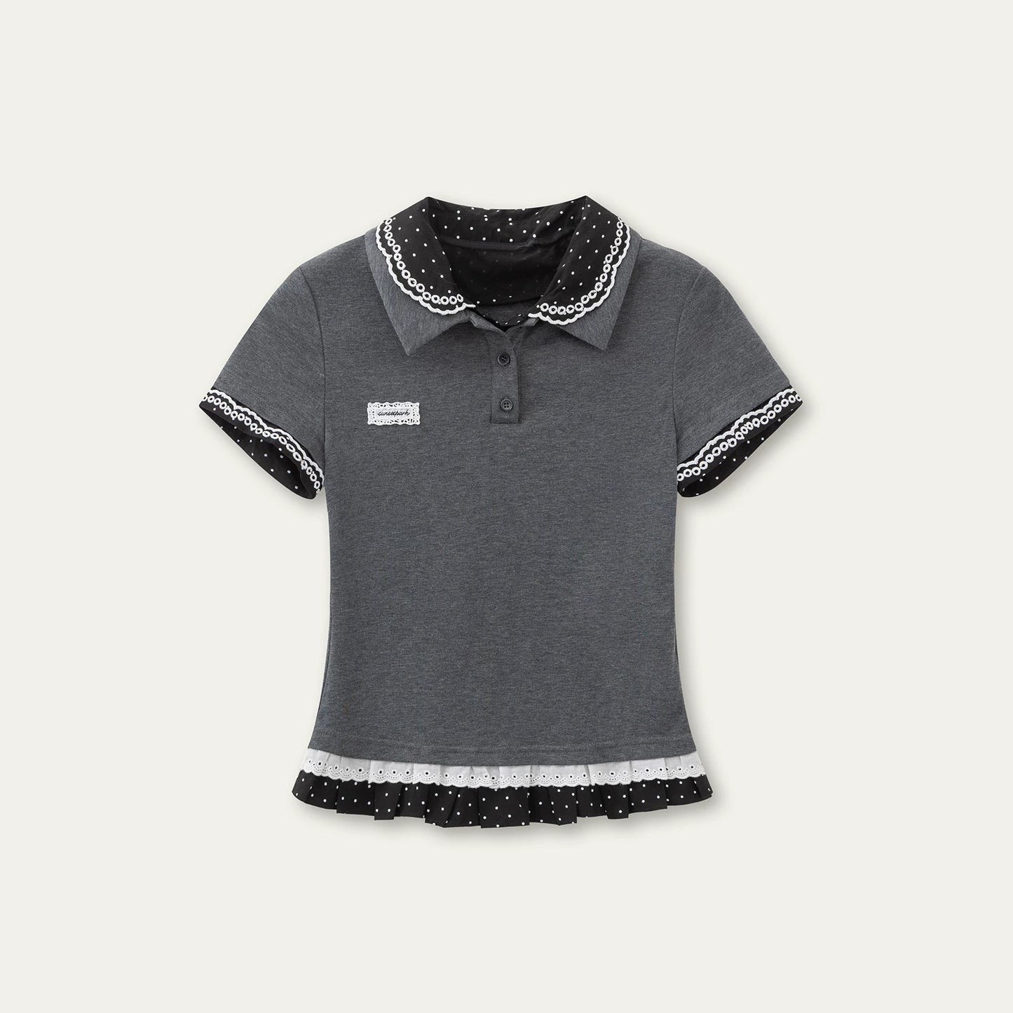 polo de punto con lunares retro