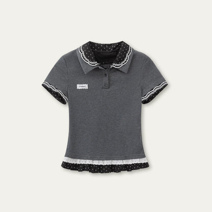 polo de punto con lunares retro