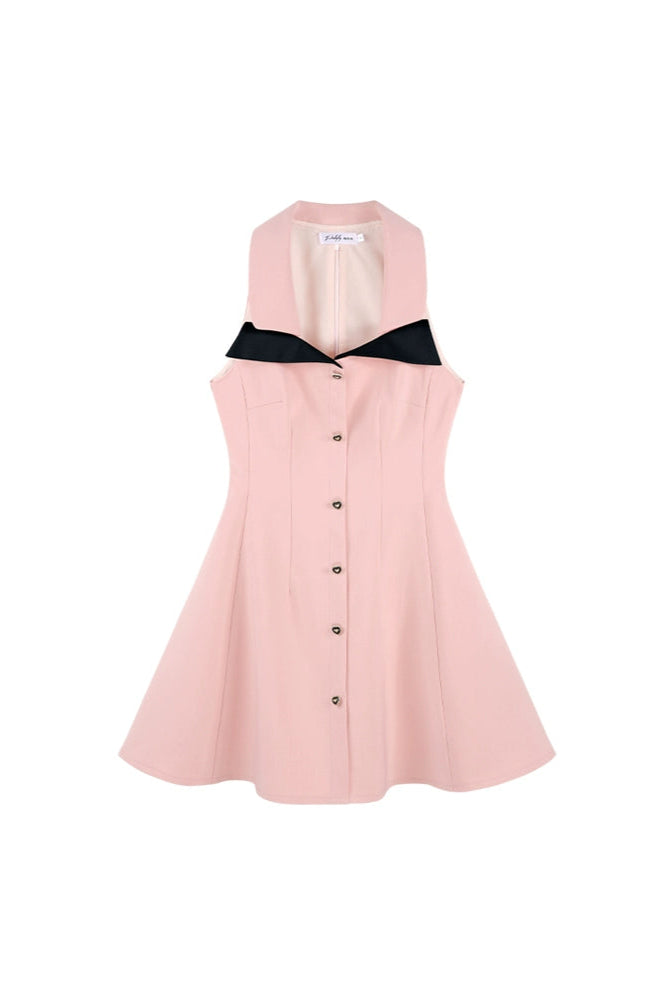 Robe nuisette française rose trapèze