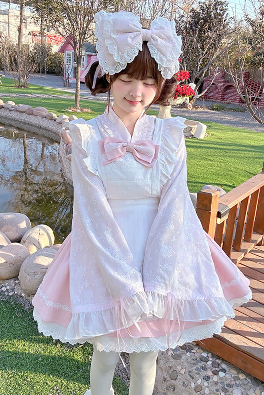 Cherry Maid Girly Top + Flared Skirt + Apron