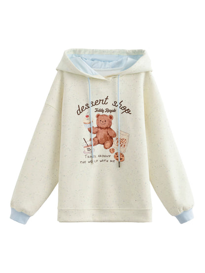 ベアプリントフードスウェット