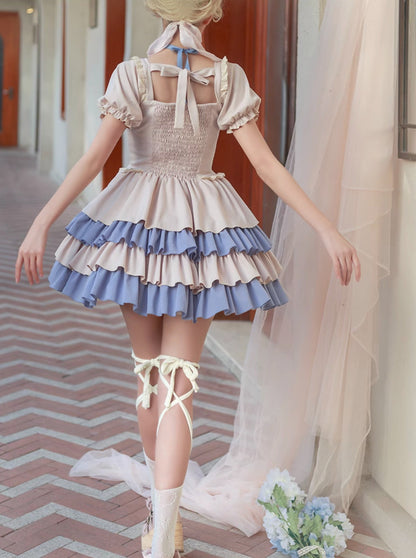 Candy Lace-up Lolita Dress + Ruffled Arms