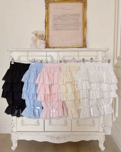 キュートフリルティアードスカートパンツ