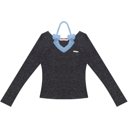 ボウホルターニットトップ