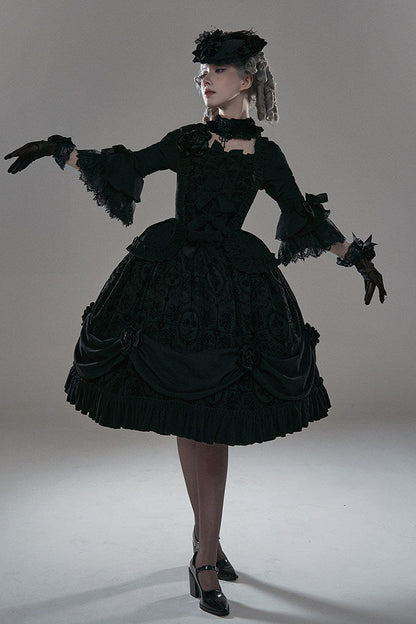 【2月13日予約締切】ナイトフォールヴェルサイユゴシックダークゴージャスロリータドレスセットアップ＋アクセサリー