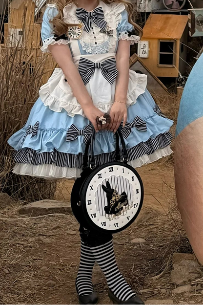 [Date limite de précommande : 16 juillet] Sac à main horloge lapin fantasy Alice (avec bandoulière)