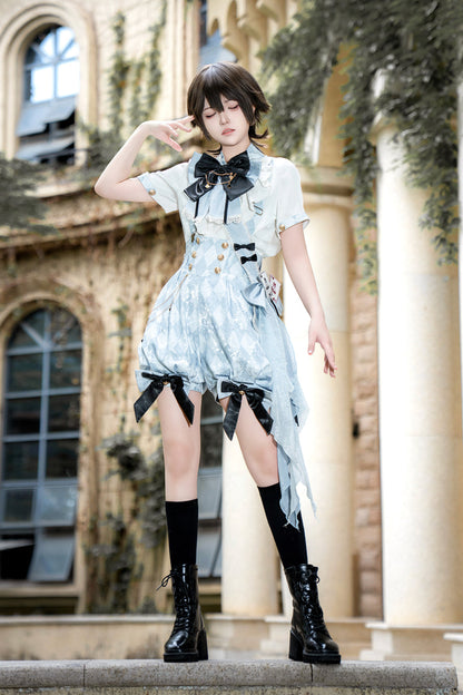 【予約商品】アリス皇子ロリータシャツ+ショートパンツ+ベルト