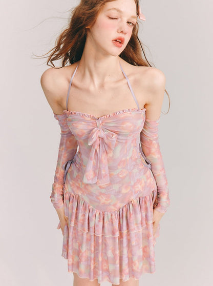 Blossom Small Neon Halter Neck Strap Dress (robe à bretelles)