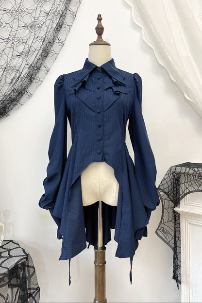 【12月29日予約締切】ダークゴシックコウモリカラーエレガントロングテールシャツ