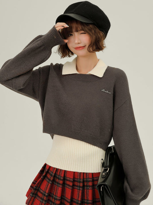 Layered Knit Two Piece Top Set
