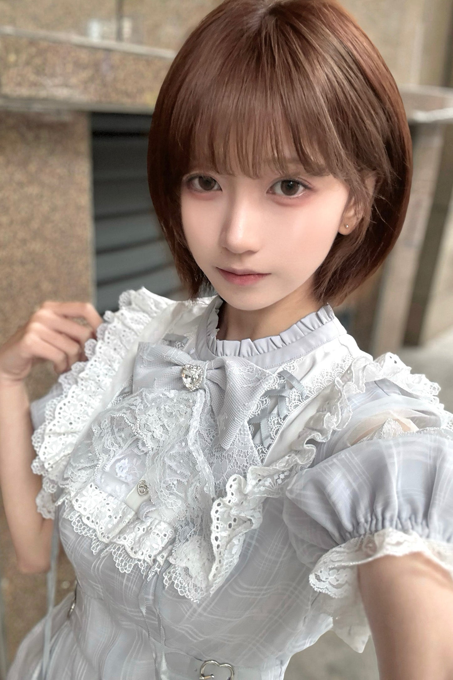 【予約商品】エンジェルグレーブルーチェックワンピース