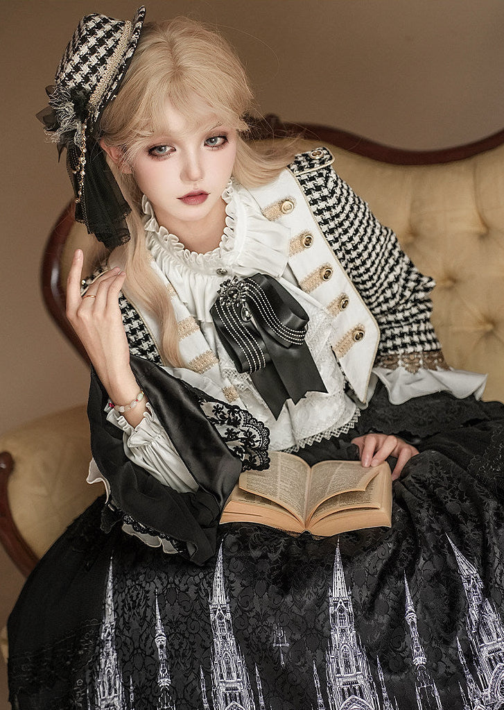 【予約商品】チャーチクワイアゴシックロリータハウンドストゥースドレスアンドプリンススーツフルセット＋コンプリートセット＋ハット