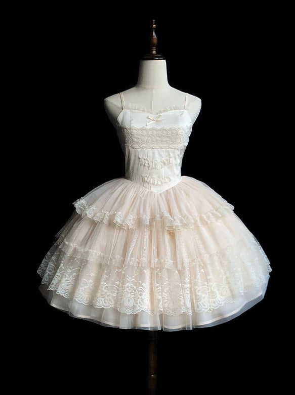 【予約商品】ピュアホワイトガーリーロリータドレス＋カーディガン＋インナートップス＋ベール＋スリーブ