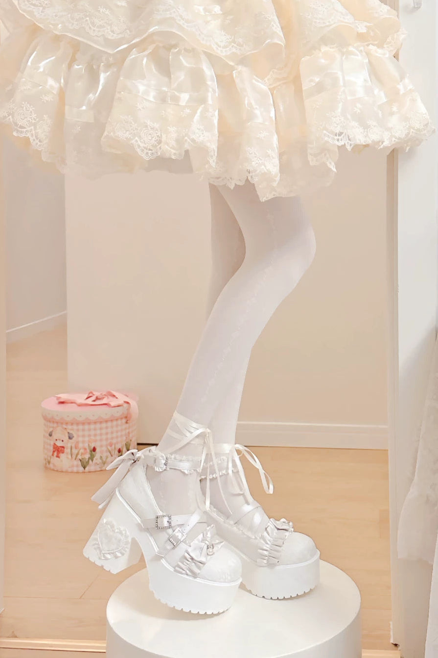 ドリームリボンレースマリージェーンシューズ