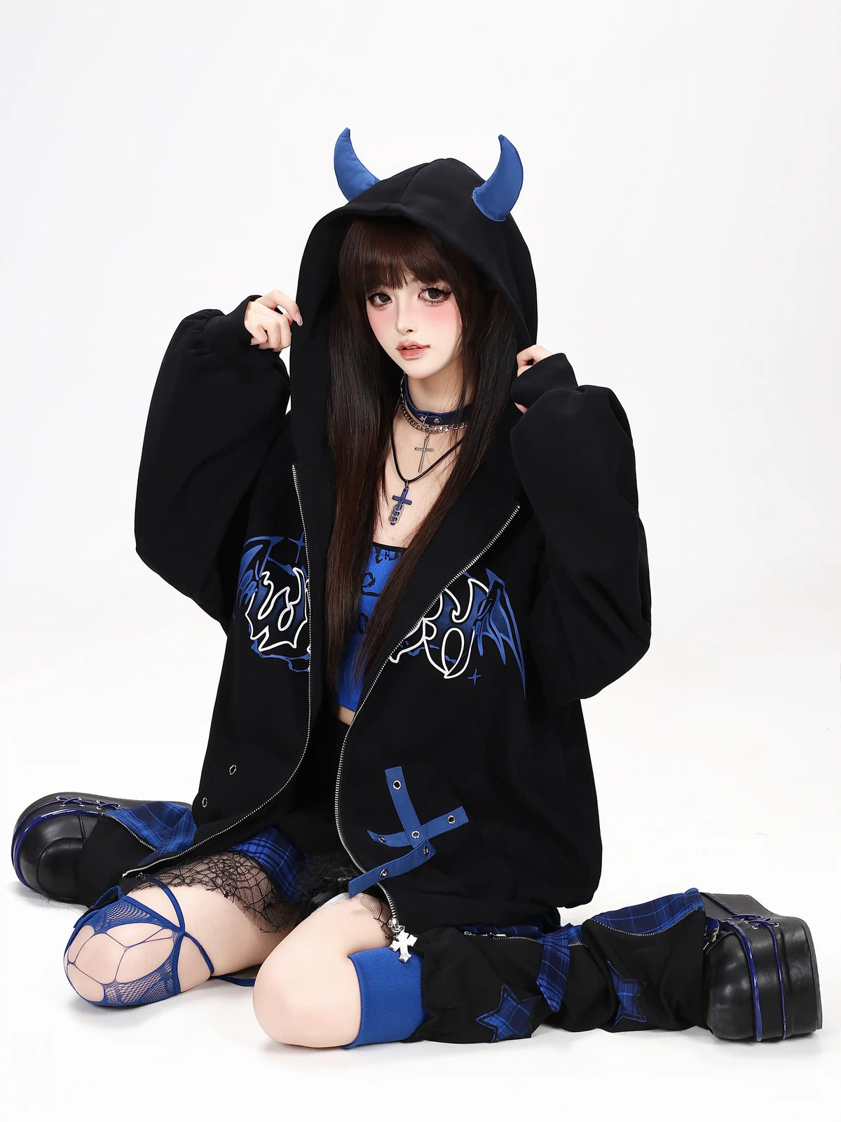 Devil Horn 哥德織帶連帽夾克