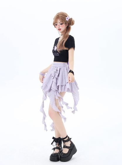 Asymmetrical Dark Pop Skirt