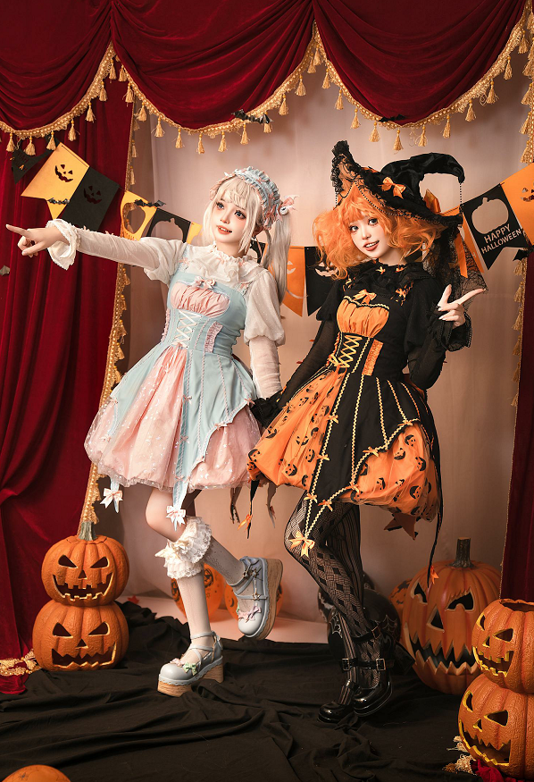 [Reservation deadline on September 28] Halloween Pumpkin Dark Sweet Dress Set