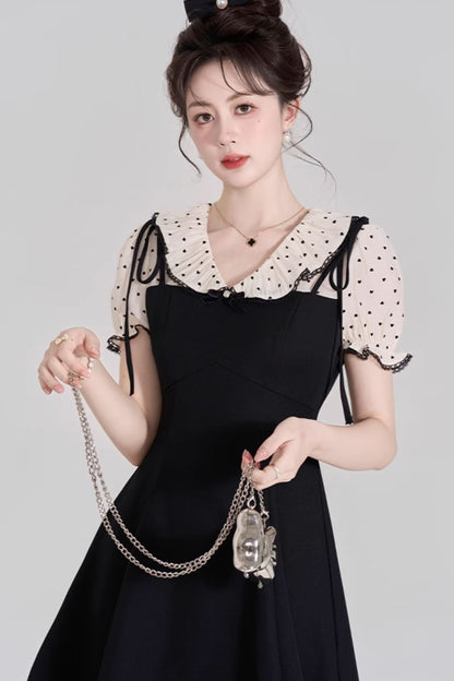 カレッジリボンフレンチワンピース