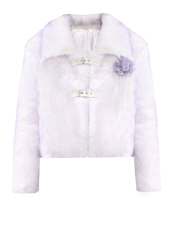 Colored Fur Flower Coat