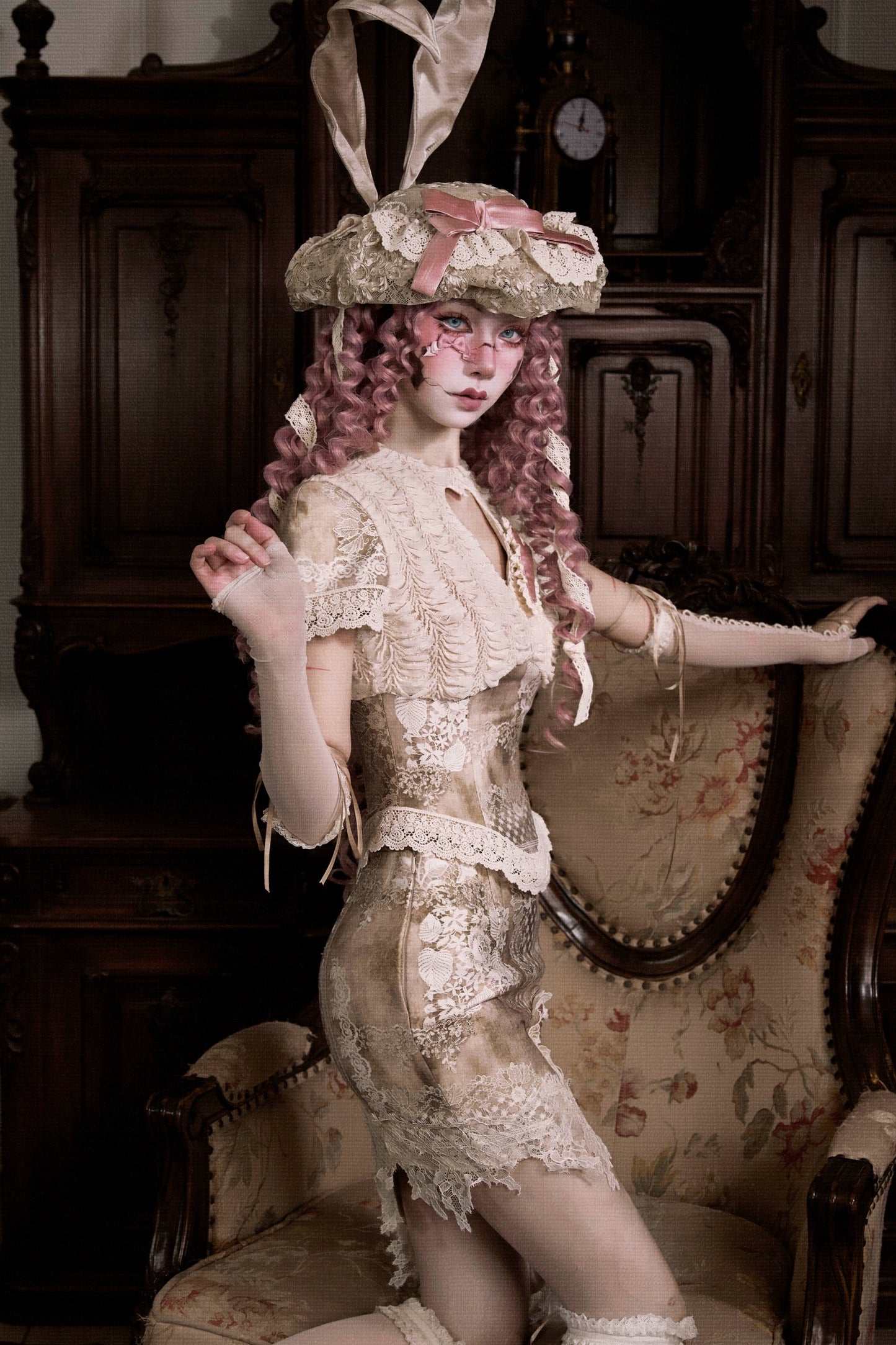 レースアンティークエレガントリボンスカート