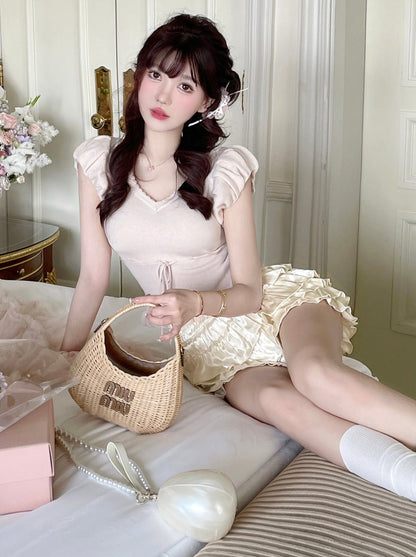 【予約商品】サマーガールミルクホワイトケーキスカート