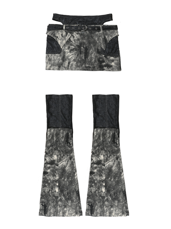 Punk Street Print Skirt + Leg Warmers