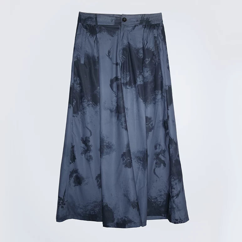 Black and Gold Oriental Ribbon Shirt + Chinese Wide-Leg Pants
