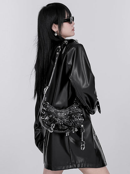 Heavy Decoration 3D Leather Jacket