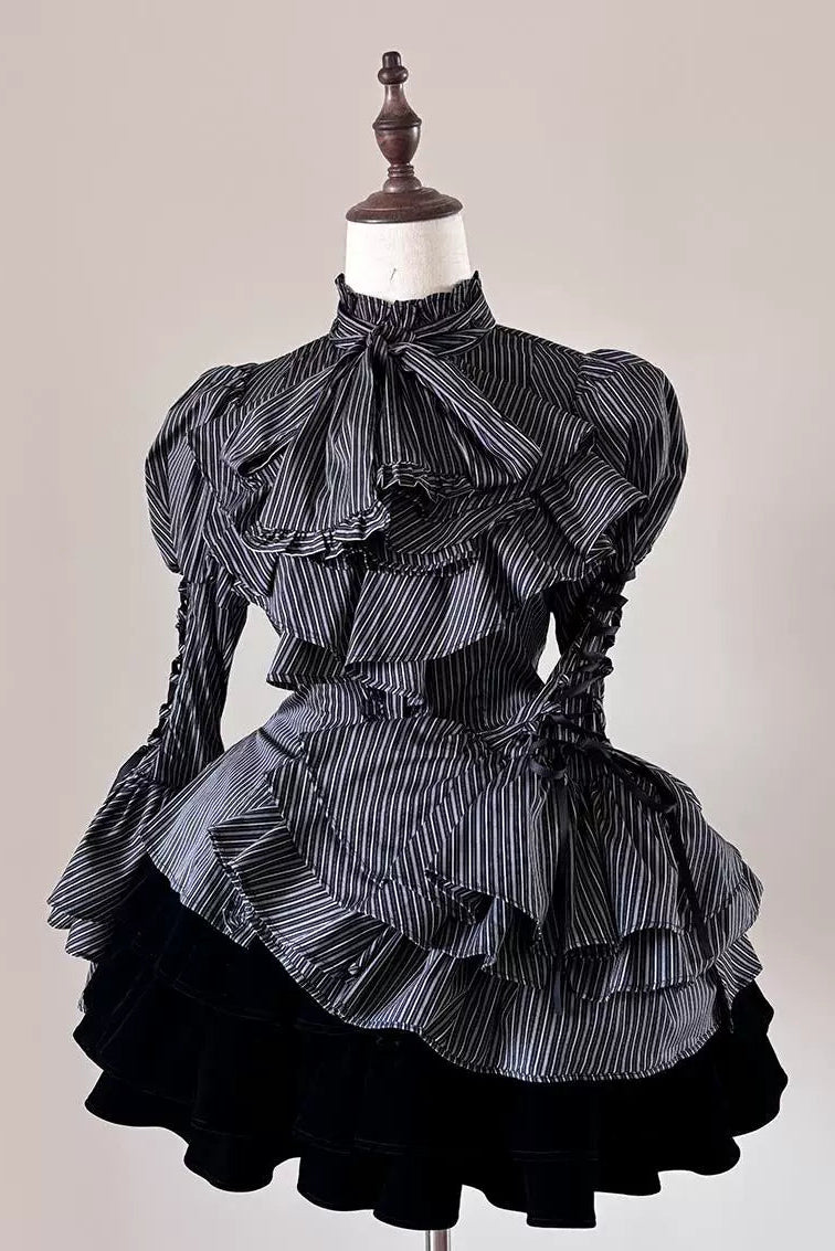 Princess Sleeve Gothic Striped Lolita Blouse